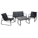 Set Salotto da Giardino Divano 2 Poltrone e Tavolino in Metallo Jewell Antracite