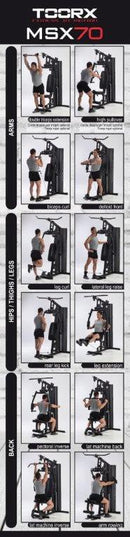 Stazione Pesi Multifunzione 12 Esercizi con Pacco Pesi da 102Kg Toorx Msx-70