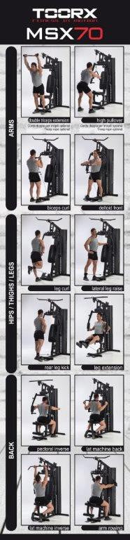 Stazione Pesi Multifunzione 12 Esercizi con Pacco Pesi da 102Kg Toorx Msx-70