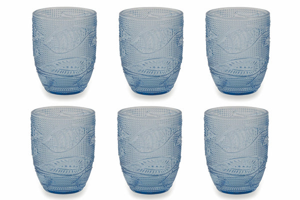 prezzo Set de 6 verres Ø8x10,5 cm en verre VdE Tivoli 1996 Poisson