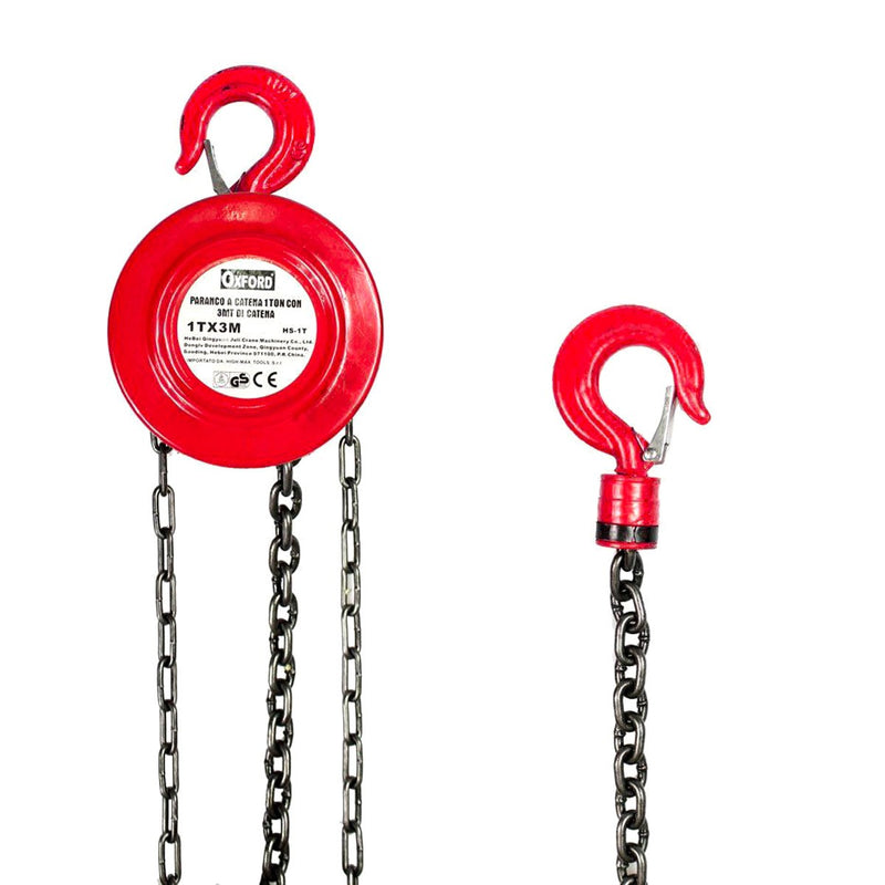 Argano a catena manuale 3 mt 1 ton paranco sollevatore con gancio frizionato