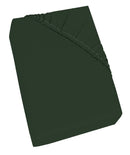 Lenzuolo Sotto con Angoli ed Elastico in Cotone Verde Oliva Varie Misure