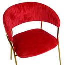 Sedia Imbottita 57x52xh78 cm in Tessuto Velluto Brendeburgo Rosso