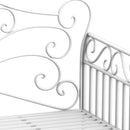 Panchina 2 Posti da Giardino in Ferro Romantico Bianco 109.5x51x95.5 cm 