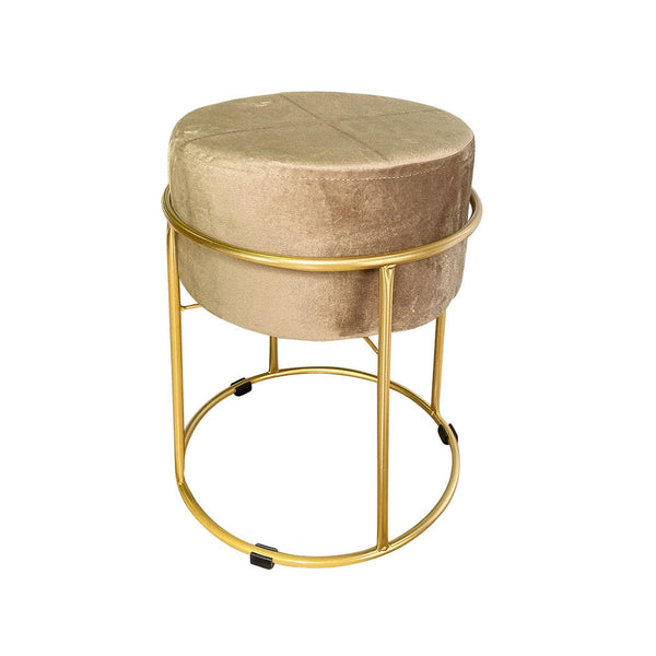 Pouf Dove en Velours 44x38 cm avec Structure en Métal Doré sconto