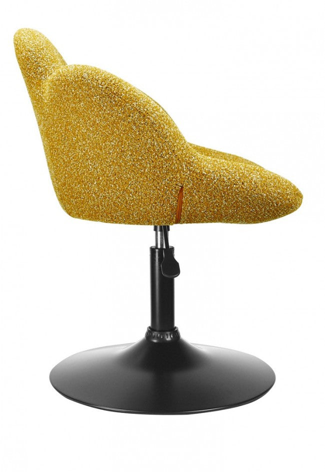 Set 2 Poltroncine da Soggiorno 69x55x69/81 cm in Schiuma Poliuretanica Fleur Nero-Senape