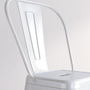 Set 2 Sgabelli da Bar Stile Industriale Schienale Rimovibile 44x49x116 cm in Metallo Bianco