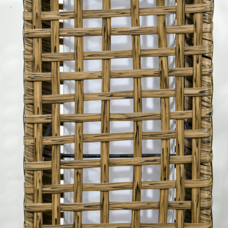 Lampada Solare da Giardino con Pannello di Ricarica 15,5x15,5x69 cm in Acciaio e Rattan Nero e Marrone