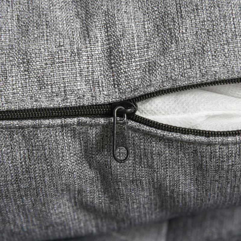 Poltrona Letto Singolo Reclinabile con Cuscino Sfoderabile in Tessuto Effetto Lino Grigio  