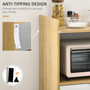 Mobiletto per Microonde 1 Cassetto 1 Anta 58x40x118 cm in Truciolato Naturale e Bianco