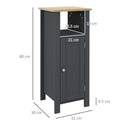 Mobile Bagno Salvaspazio 1 Anta 1 Ripiano 32x30x80 cm in Legno Truciolare e MFD Grigio