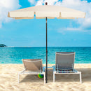 Ombrellone da Giardino Rettangolare e Regolabile 198x130x245 cm In Alluminio Beige 