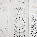 Paravento 3 Pannelli 120x170cm in Legno Intagliato Bianco  