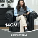 Poltrona da Salotto Stile Chesterfield 105x86x79 cm in Finta Pelle PU Nero   