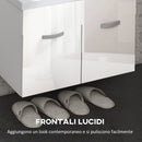 Mobile da Bagno Sospeso con Lavabo in Ceramica 61x40x50 cm Bianco Lucido  