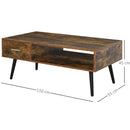 Tavolino Basso da Caffè 110x55x45 cm con Cassetto in Truciolare 