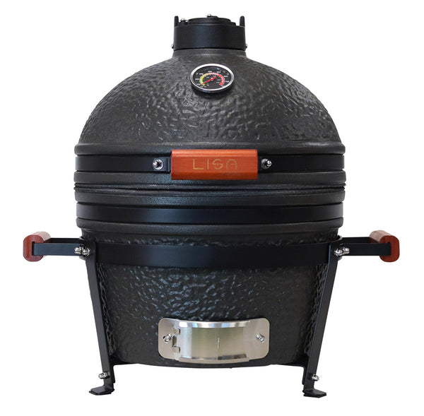 acquista Barbecue a Carbone Carbonella da Appoggio Ø40,5 cm in Ceramica di Mullite Kamado Lisa Luxury 16” Nero