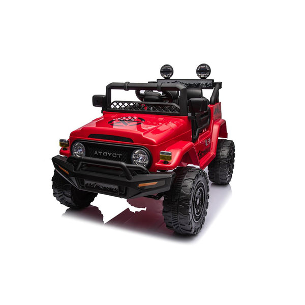 Macchina Elettrica per Bambini Fuoristrada Toyota Fj Cruiser 12V Telecomando Ruote in Gomma e Sedile in Pelle Rosso online