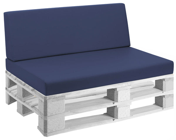sconto Coussins pour Palettes 120x80 cm Assise et Dossier en Simili Cuir Bleu Mariotti Reforma