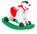 Cavallo a Dondolo Multifunzione 35x77x50 cm Primipassi con Ruote Bianco