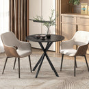 Tavolo da Pranzo Rotondo Stile Industriale Ø80x75 cm con Piano in Truciolare e Gambe a Croce in Acciaio Nero      