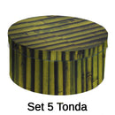 Set 5 Scatole cartone bambù tondo 