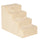 Scaletta per Cani 4 Gradini 60x35x44 cm in Flanella Sfoderabile e Truciolato Beige