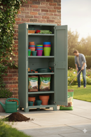 Armadio da Giardino 4 Ripiani 80x44x182 cm Keter Planet Outdoor Alto Grigio e Verde