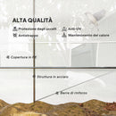 Serra a Tunnel 8x3x2 m con Rivestimento in Plastica e Acciaio Rinforzato Bianco      