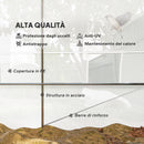 Serra a Tunnel 8x3x2 m con Rivestimento in Plastica e Acciaio Rinforzato Bianco      