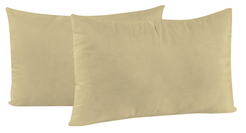 Coppia di Federe 52x82 cm in Microfibra Tinta Unita Panna