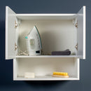 Pensile Bagno Lavanderia con 2 Ante e Vano a Giorno 57,5x27x58 cm in Nobilitato Olmo Scuro