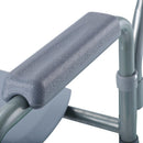 Sedia WC Altezza Regolabile in Tubi di Ferro Grigio 53.3x56.5x60-74.5 cm 