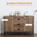 Credenza 120x39,5x77 cm in Truciolato e Metallo Marrone