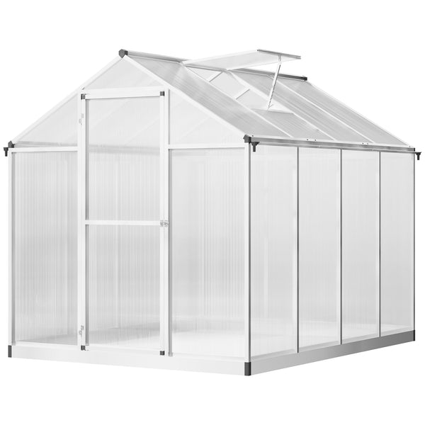 Serre de jardin pour plantes avec toit ouvrant et porte coulissante transparente 242x190x195 cm acquista
