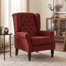 Poltrona da Salotto 74x86x102 cm con Ampia Seduta e Gambe in Legno di Eucalipto in Velluto Rosso Vino      