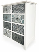 Mobile 8 Cassetti 65x37x81 cm in Legno Soriani Bianco Anticato