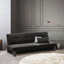 Divano Letto 175x80x70 cm in Microfibra Nero