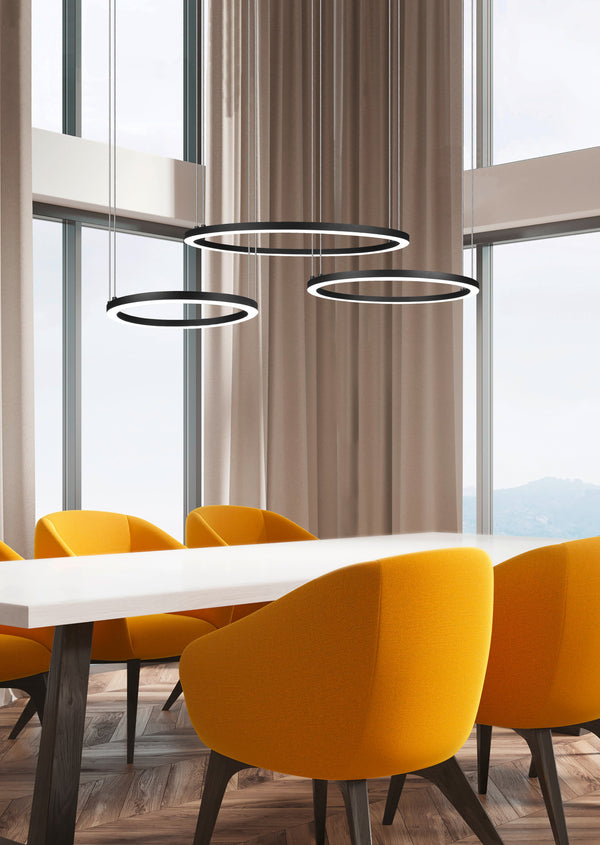 online Suspension LED d'intérieur en métal noir mat