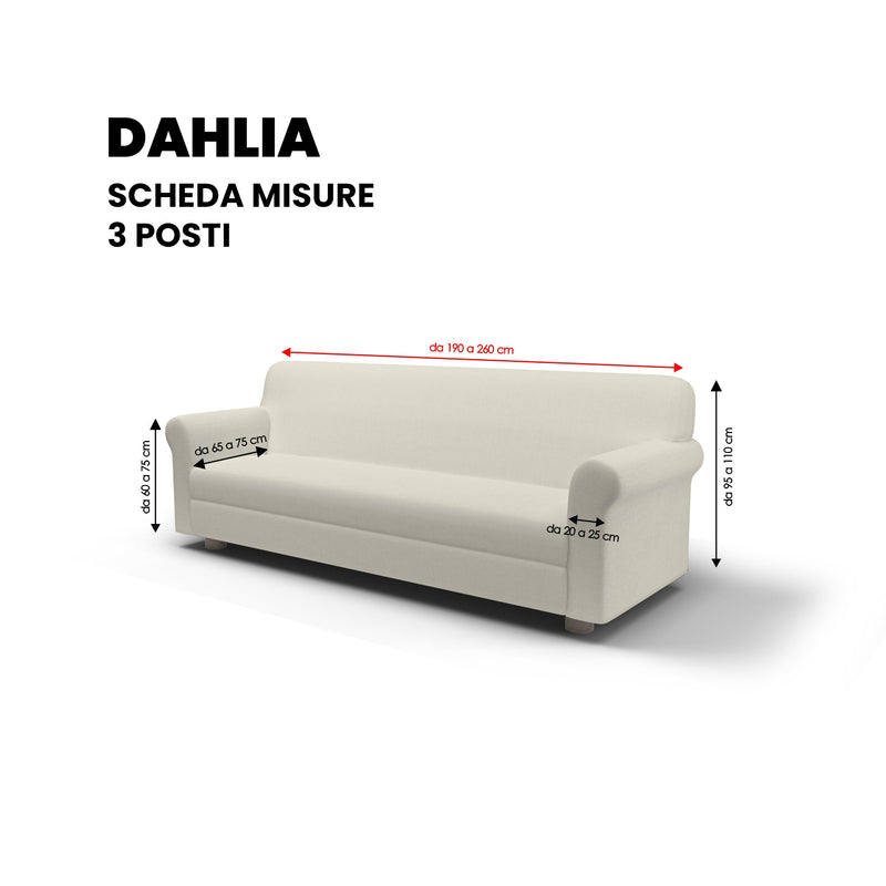 Copridivano Elasticizzato in Poliestere Dahlia Panna Varie Misure