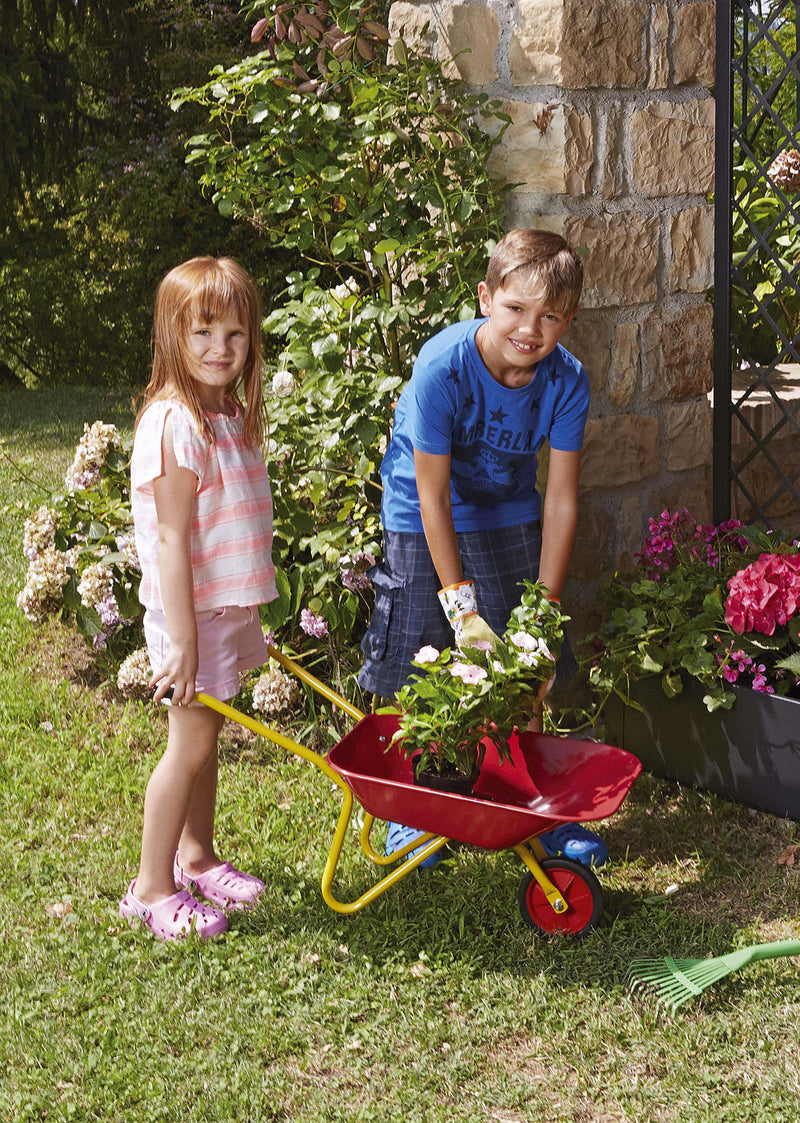 Carriola per Bambini in Acciaio Verniciato Rama Rosso e Giallo