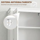 Mobile Bagno 60x30x110 cm con 4 Ante e Ripiani Regolabili in MDF Bianco      