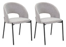 Set 2 Sedie Helsinki 51x80x53 cm in Tessuto Grigio/Nero