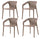 Set 4 Sedie da Giardino Impilabili 54x74x57 cm in Polipropilene Siena Tortora