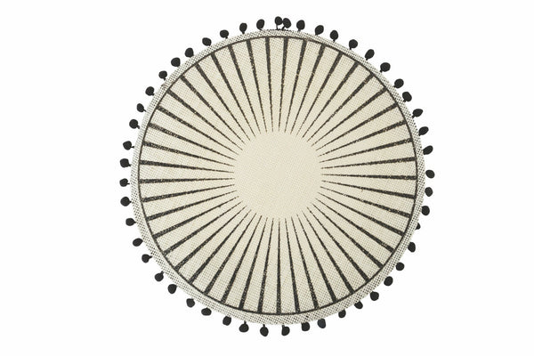 Lot de 6 sets de table en jute avec pompons Ø38 cm VdE Tivoli 1996 Noir prezzo