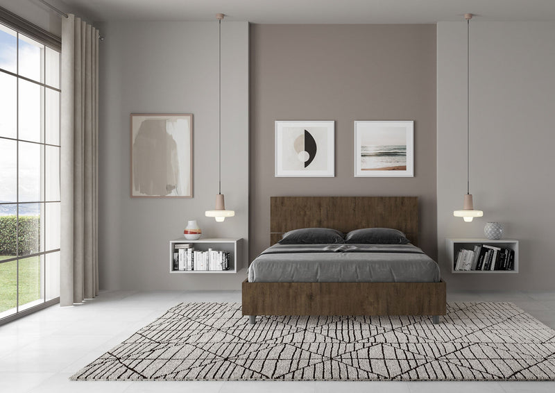 Letto Matrimoniale Francese Testata Dritta Demas Noce Varie Misure