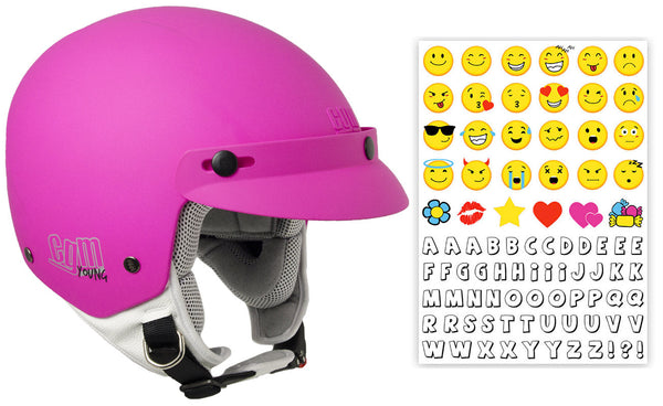 online Casque Demi-Jet Enfant avec Visière CGM Cuba Smile 204S Fuchsia Mat