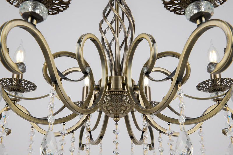 Lampadario Royal Classic in Metallo Grace Ottone