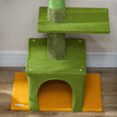 Albero Tiragraffi per Gatti 5 kg a Soffitto Alto 230-275 cm con Amaca Casetta Piattaforme in Tessuto Teddy e Sisal Verde      