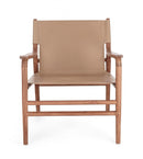 Poltrona Soggiorno 70x72x79 cm Caroline in Pelle Tortora